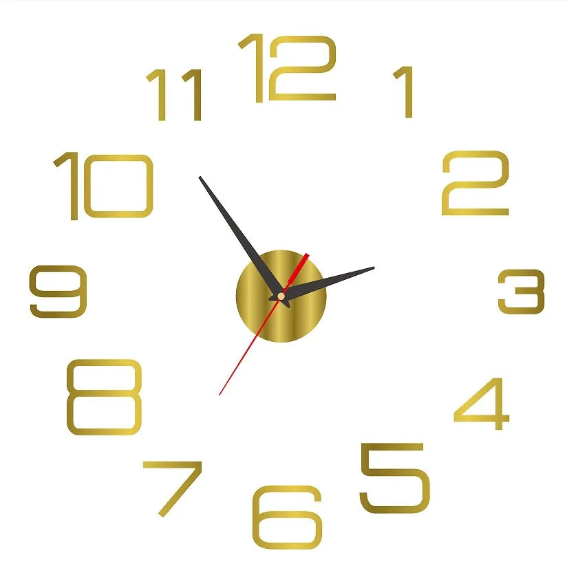 2023 Modern Design Large Wall Clock 3D DIY Quartz Clocks Fashion Watches Acrylic Mirror Stickers Living Room Home Decor Horloge