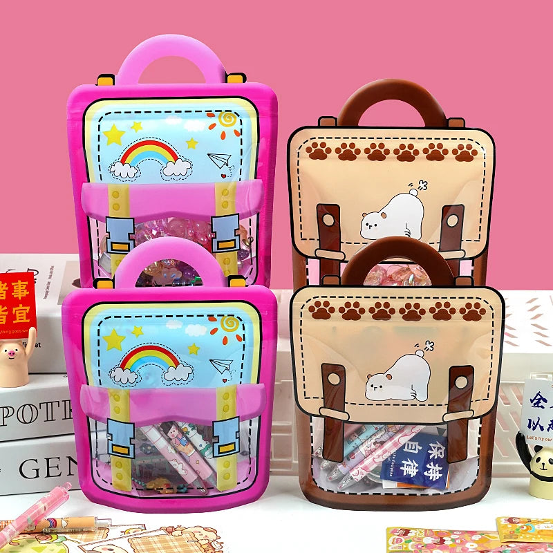 20/50PCS Children's Day Portable Seal Bag New Cartoon Schoolbags Shape Cookie Candy Bags For Kids Birthday Graduation Party Gift