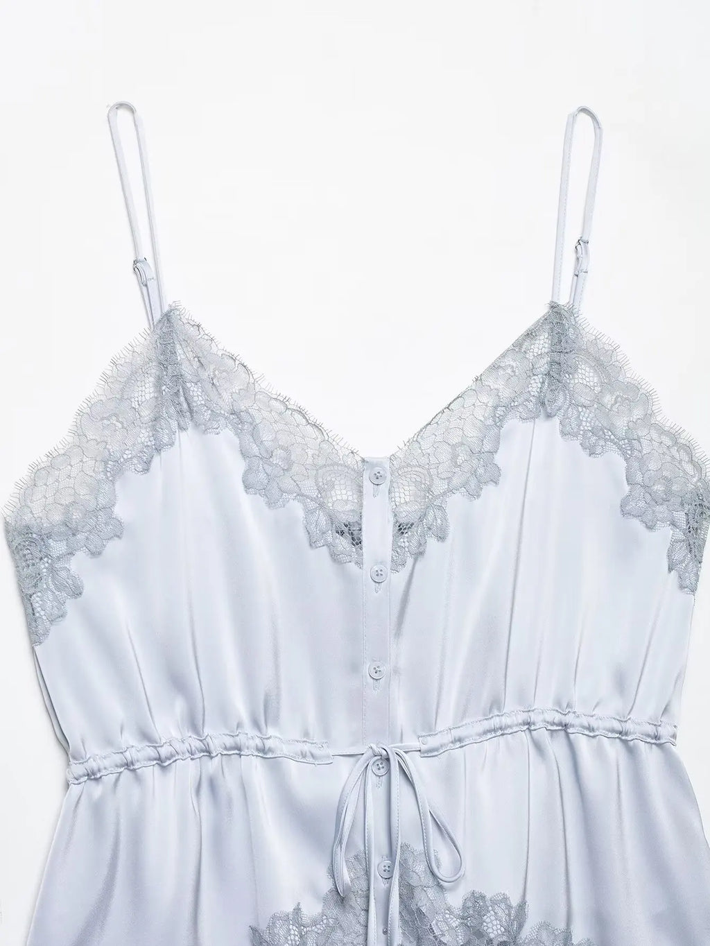 KONDALA Lady Chic Satin Strappy Top 2026 Spring Summer Romantic Holidays Lace Suspender Top Women High Street Trendy Cute Tops