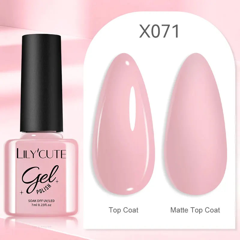 LILYCUTE 7ML Black White Color Gel Nail Polish Summer Colorful Gel Nail Art Semi Permanent UV Gel Soak Off UV LED Gel Varnishes