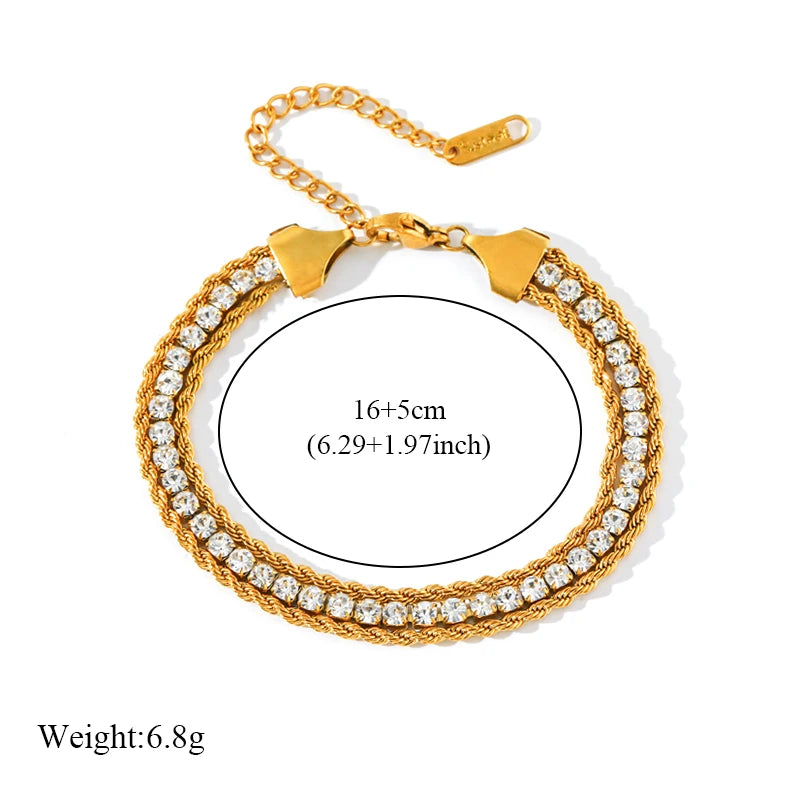 EILIECK 316L Stainless Steel Gold Color Bangles Bracelet For Women New Trendy Wrist Chain Waterproof Jewelry Gift Party Bijoux