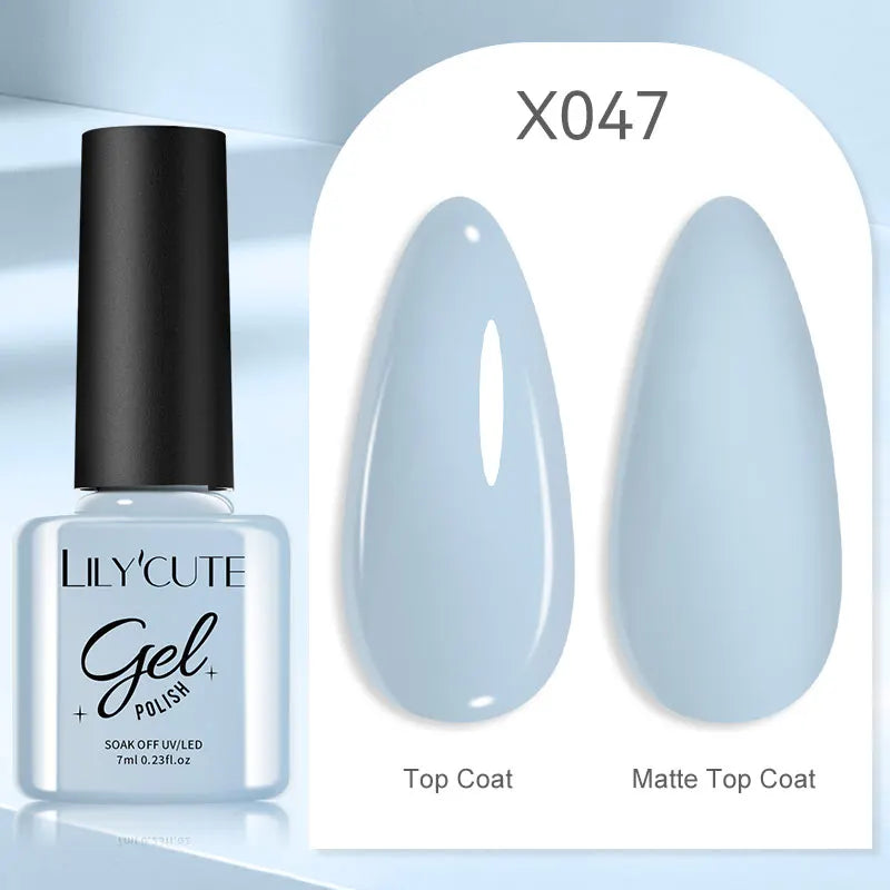 LILYCUTE 7ML Black White Color Gel Nail Polish Summer Colorful Gel Nail Art Semi Permanent UV Gel Soak Off UV LED Gel Varnishes