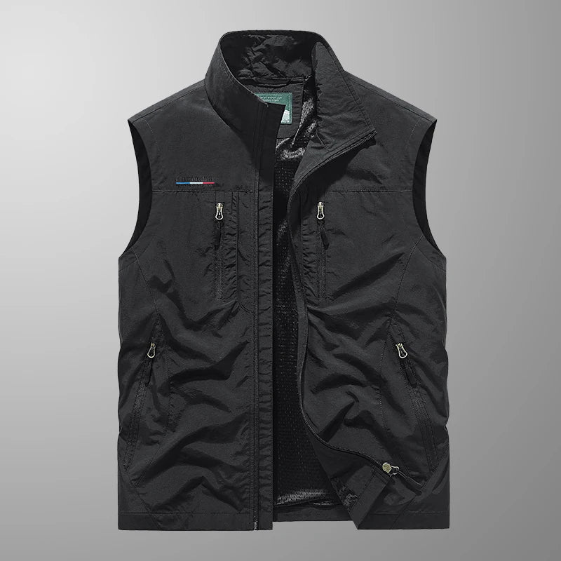 2025 Personalized yelek red Multi Pockets nylon Cargoes Fisherman vest fishing Journalist Photography Camping Waistcoat vest