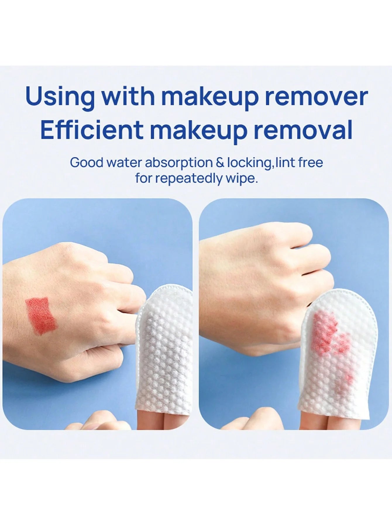 30Pcs/50Pcs/100Pcs Disposable Finger Cot-Style Makeup Remover Pads, U-Shaped Non-Woven Fabric, Double-Sided Pocket-Style, Soft and Lint-Free, Effective Makeup Removal