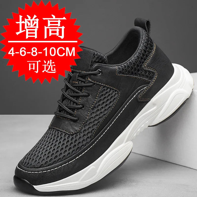 High Man Elevator Shoes Lift Sneakers Men Sports Height Increase Insole 8cm10cm Leisure Fashion Summer Sports Heightening Shoes