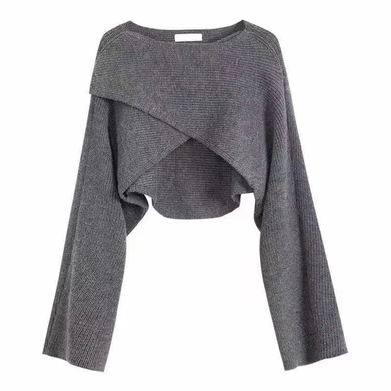 Autumn Fashion Knitted Pullover Elegant O Neck Sweater Women New Casual Solid Color Loose Long Sleeve Hem Irregular Women Top
