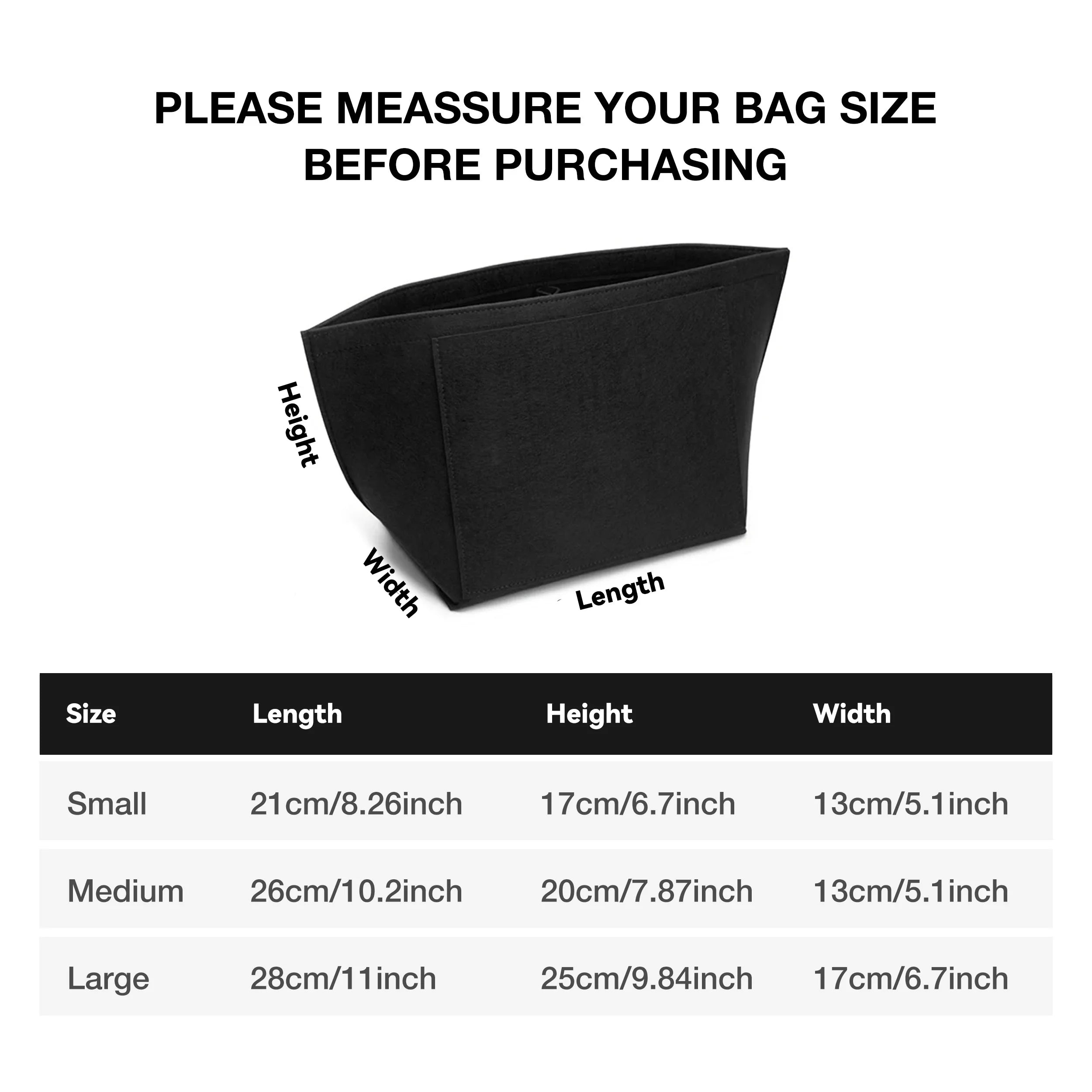 Felt Insert Bag Fits For Handbag Liner Bag Felt Cloth Makeup Bag Support Travel Portable Insert Purse Organizer
