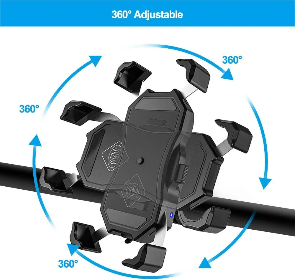Motorcycle Phone Holder Fast Wireless Charger Quick USB Charging Moto Motorbike Mirror Stand Support Cellphone Handlebar Mount