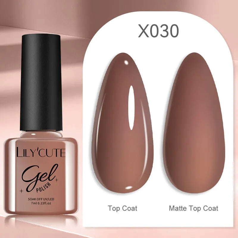 LILYCUTE 7ML Black White Color Gel Nail Polish Summer Colorful Gel Nail Art Semi Permanent UV Gel Soak Off UV LED Gel Varnishes
