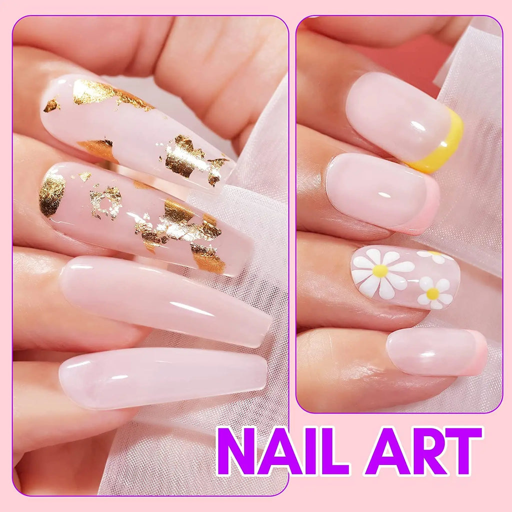 Makartt Gel Nail Polish, Natural Nude Jelly Pink Milky White Red Glitter Gel Polish 6PCS Summer 8ML Soak Off UV LED Gel Polish