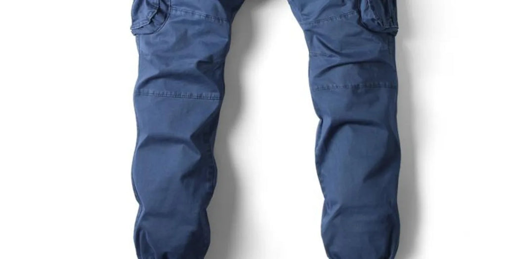 Spring Summer Men's Casual Fashion Work Pants Cuffed Multiple Pockets Slim Fit Youth Leisure Trousers Trendy Brand