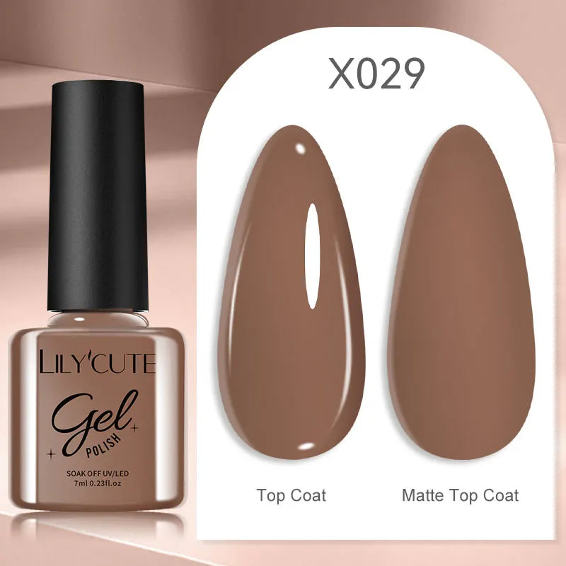 LILYCUTE 7ML Black White Color Gel Nail Polish Summer Colorful Gel Nail Art Semi Permanent UV Gel Soak Off UV LED Gel Varnishes