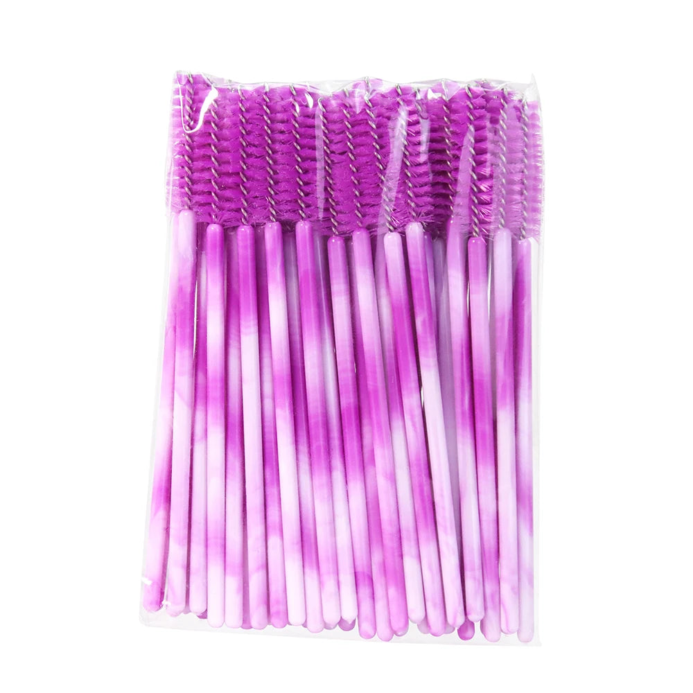 GLAMLASH 50PCS Disposable Eyelash Brushes Lashes Extension Eyebrow Brush Mascara Wands Applicator Makeup Tool