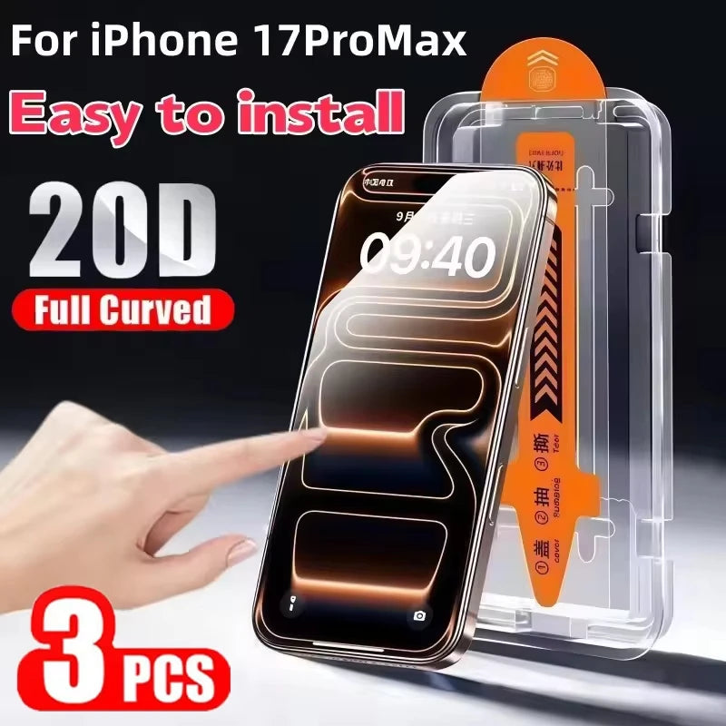 1-3PCS 8K HD Oleophobic Coating Easy Install Screen Protector For iPhone 17 Pro  17pro iPhone17pro Protective Tempered Glass