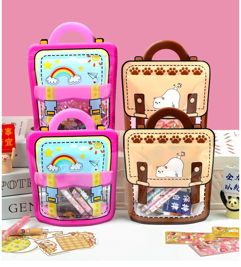 20/50PCS Children's Day Portable Seal Bag New Cartoon Schoolbags Shape Cookie Candy Bags For Kids Birthday Graduation Party Gift