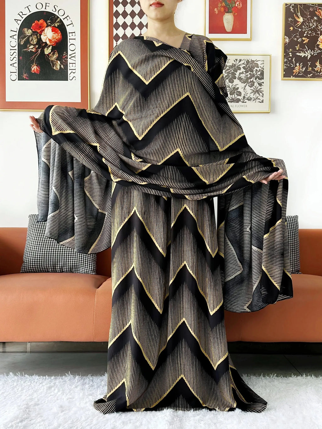 2024 New Muslim Dubai Abaay Women Cotton Dress With Big Scarf For Women Maxi Summer Short Sleeve Loose African Abaya Clothing
