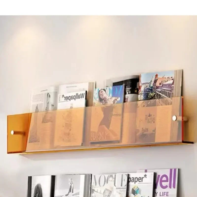Children's Book Shelves Creative Acrylic Storage Rack Wall Mounted Picture Book Holder Magazine Display Shelf New Arrivals