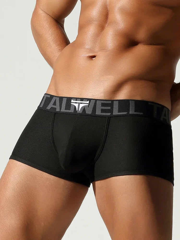 TAUWELL Mens Boxers Sexy Low-waist Underwear New Arrivals U Convex Pouch Button Underpants Boxershorts Male Panties Boxer