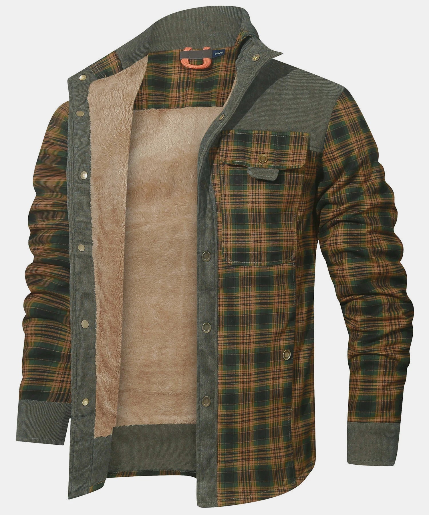 Men's Jackets Winter Windproof Warm Casual Bomber Coat Plaid Sherpa Lined Flannel Outdoor Classic Soft Jackets Men US Size