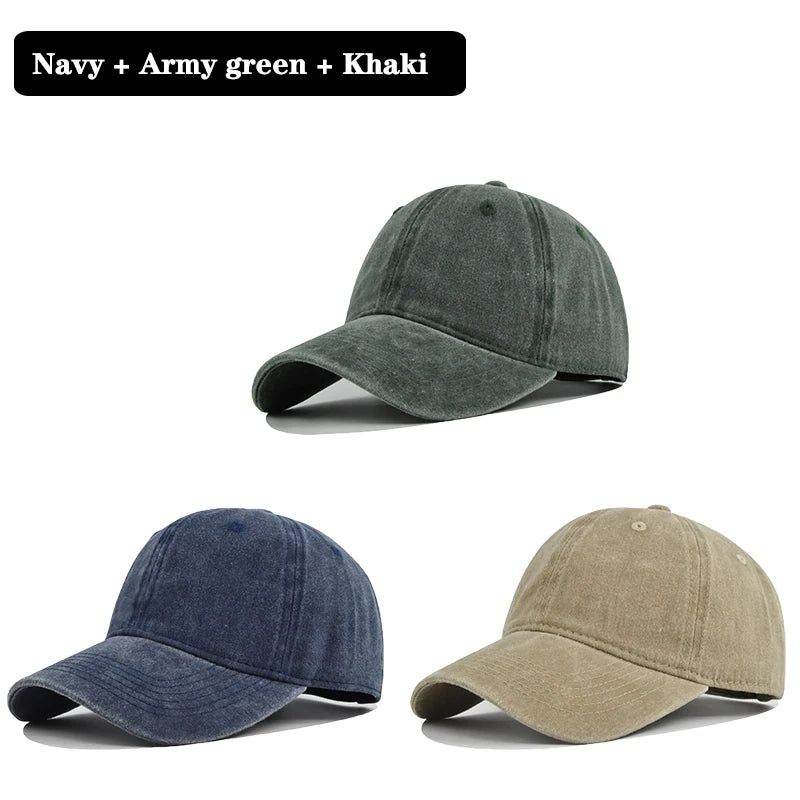 Men Women Baseball Cap Casual Unisex Baseball Cap Vintage Washed Cotton Fits Breathable Adjustable Solid Color Hip-Hop Dad Hat
