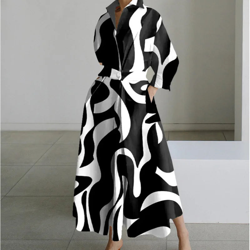 Women's Summer Dress Plus Size Commuter Polo Neck Loose Fit New Elegant Trendy Minimalist Fashionable Niche Versatile Casual Fit