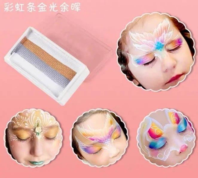 Cross border children's painting pigments, face colors, stage makeup rainbow strips, water-based face wash pigments, water-