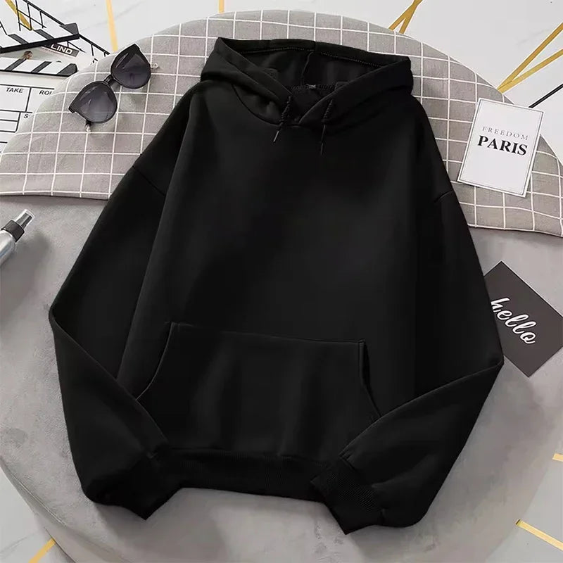 Couple Hoodies Men Women Oversized Sweatshirt Solid Color Casual Loose Pullover Harajuku Autumn Winter Couple Wear Top Fashion