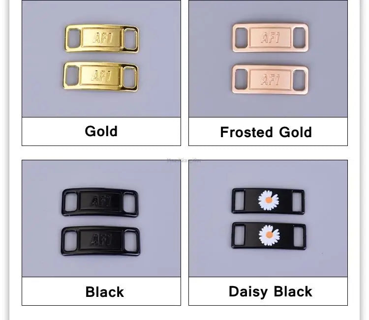 1Pair AF1 Diamond Shoe Charms Fashion Laces Buckle Quality Metal Shoelaces Decorations Chapa Air Force One Shoes Accessories