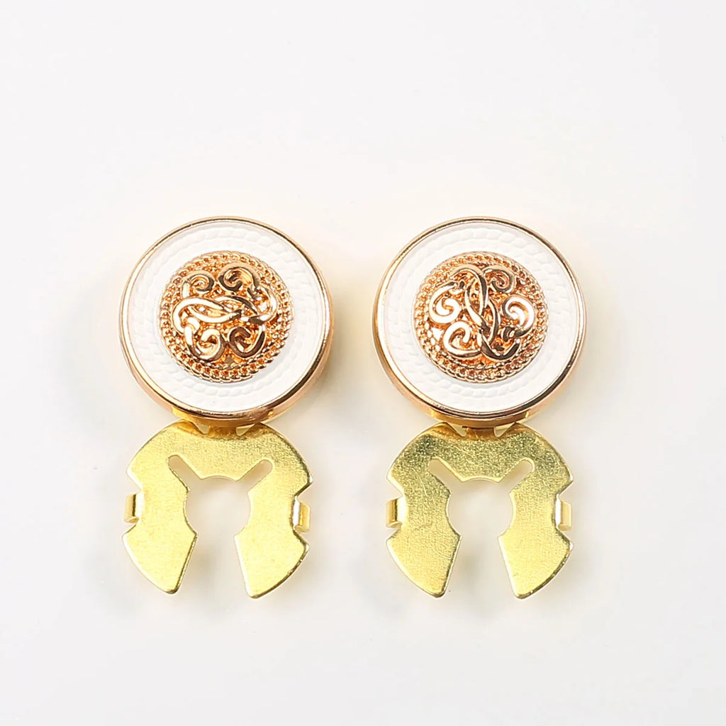 2pcs Button Cufflinks Luxury Metal Button Cover Shirt Button Clip Retro Sleeve Button for Men and Women Dress Button Decoratio