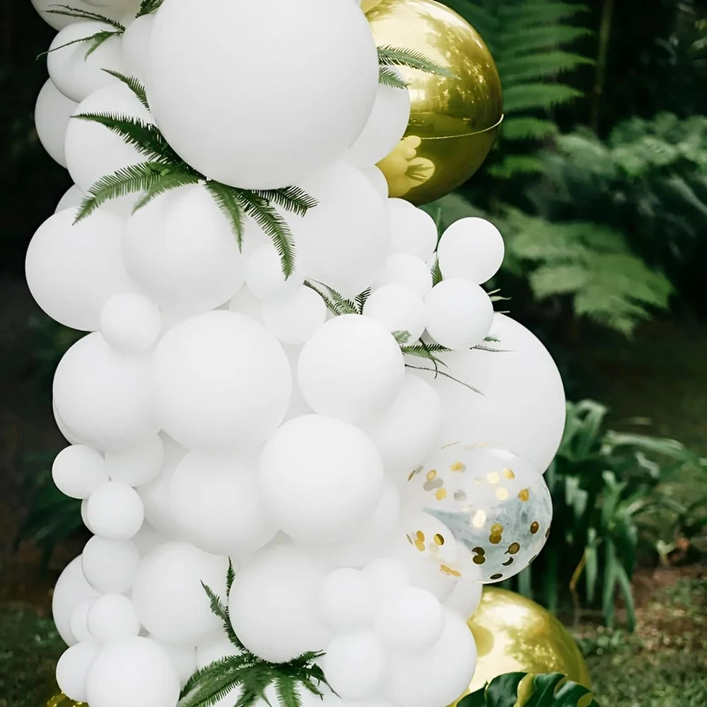 95Pcs White Balloon Wreath Arch Kit for Weddings Birthdays Graduation Bridal Baby Showers - Decorative Balloon Set
