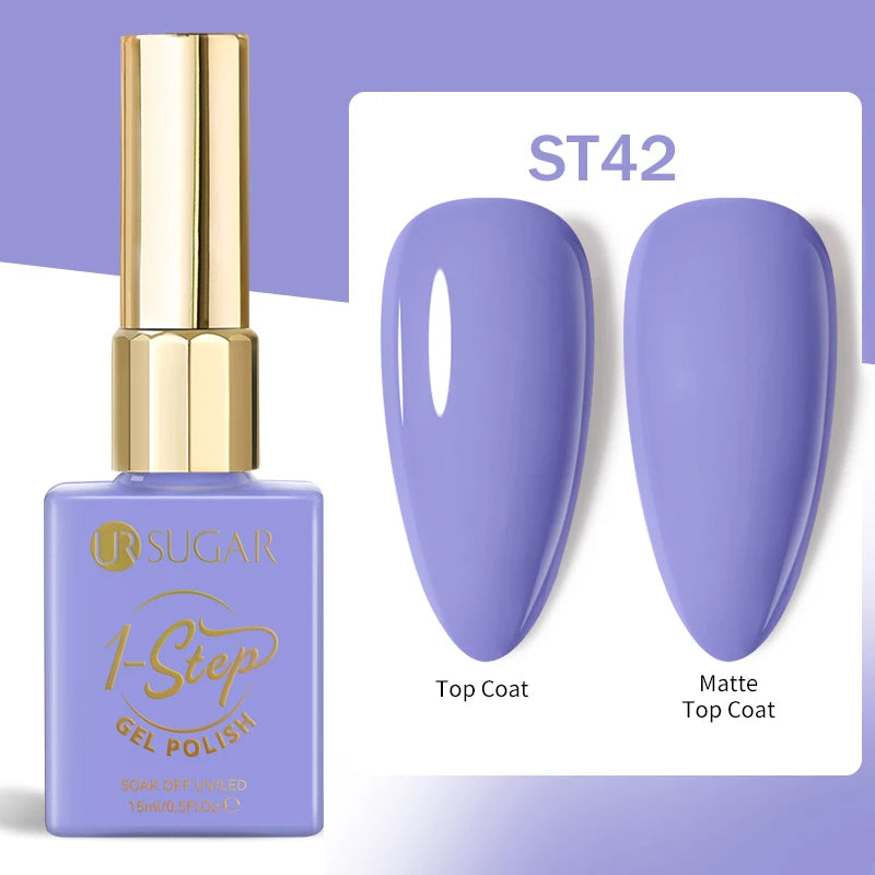 UR SUGAR 1-step Gel Polish 12ML Glitter Nail Spring Summer White Nude Pink Gel Nail Polish 3 IN 1 No Need Base Gel and Top Coat