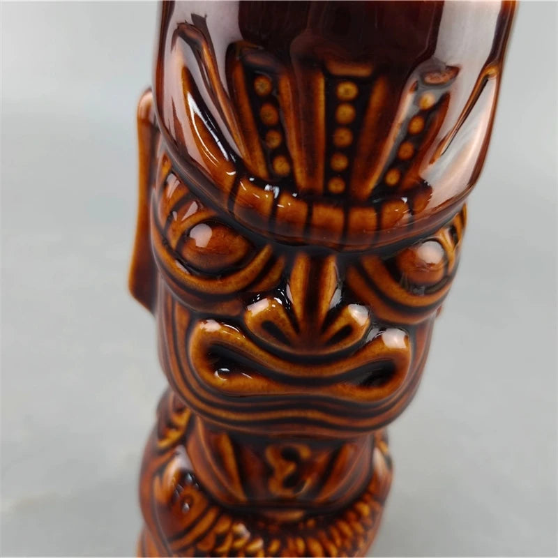 Hawaiian Ceramic Tiki Cocktail Mug coffee mug Hand Painted Cup Perfect Bar Party  Tropical Gift For Couples Women Birthday