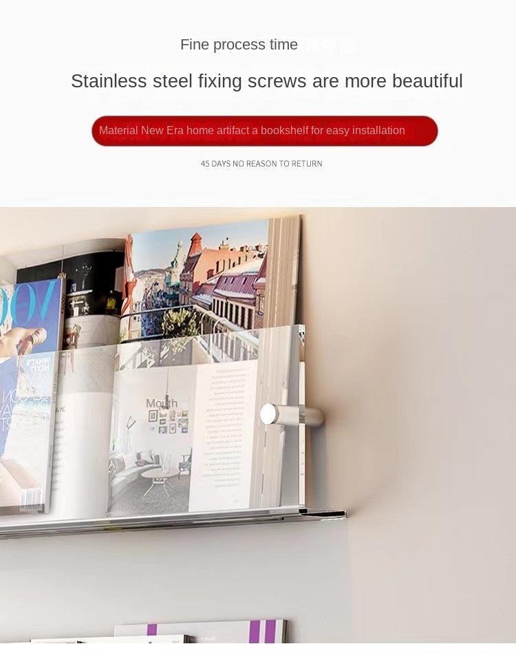 Children's Book Shelves Creative Acrylic Storage Rack Wall Mounted Picture Book Holder Magazine Display Shelf New Arrivals