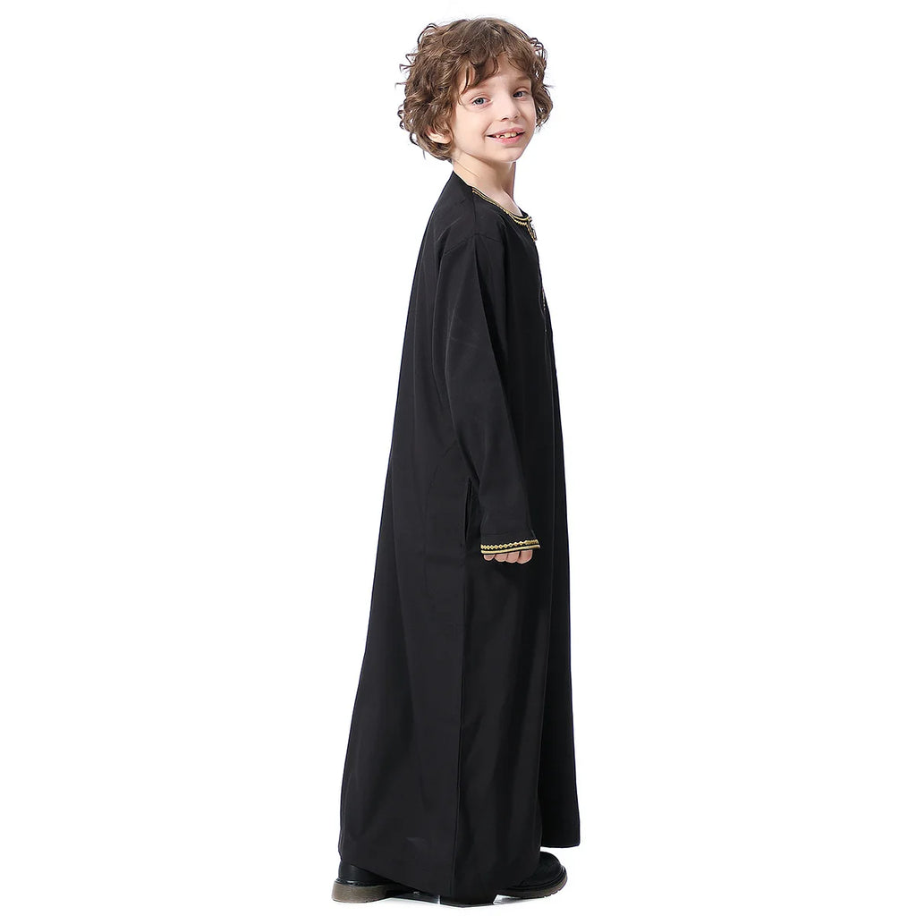 Child Dubai 2024 Luxury Kids Boys Men's Muslim Clothing Caftan Robes Islamic Ramadan Clothes Arab Man Abaya Pakistan Turkish