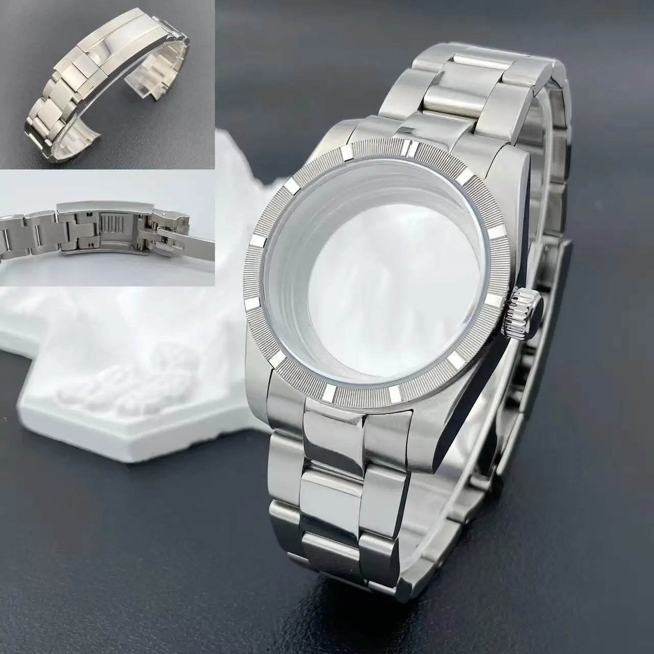 NH35 New Arrivals 36mm watch case Engine Turned BEZEL For AK Parts Replacemet NH35/36 Movement Modification Parts 28.5mm Dial