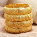 Dubai Gold Bangle for Women, Arab Islamic Luxury Gold Plated Cuff Bangle, Ethiopian 24K Gold Plated Bracelet, Middle East Weddin