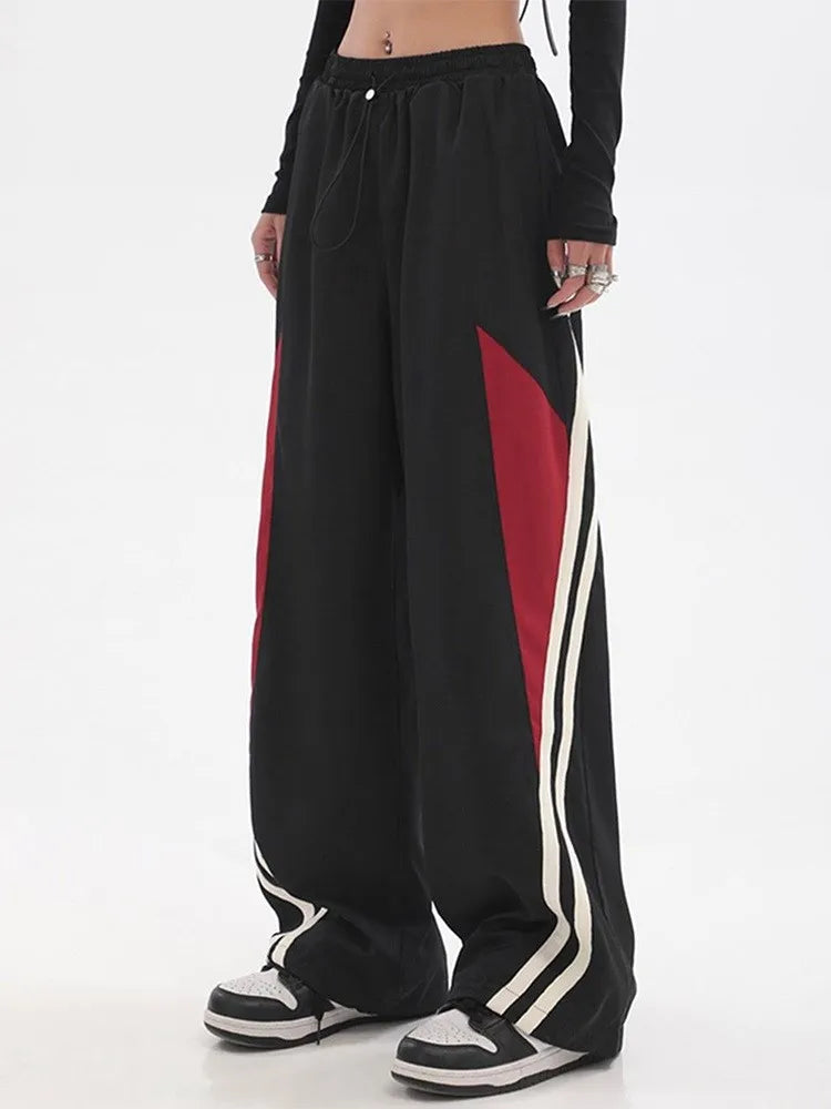 Y2K Streetwear Joggers Pants Women Casual Oversized Wide Leg Cargo Pantgs Trousers Tech Sweatpant Harajuku Parachute Baggy Pants