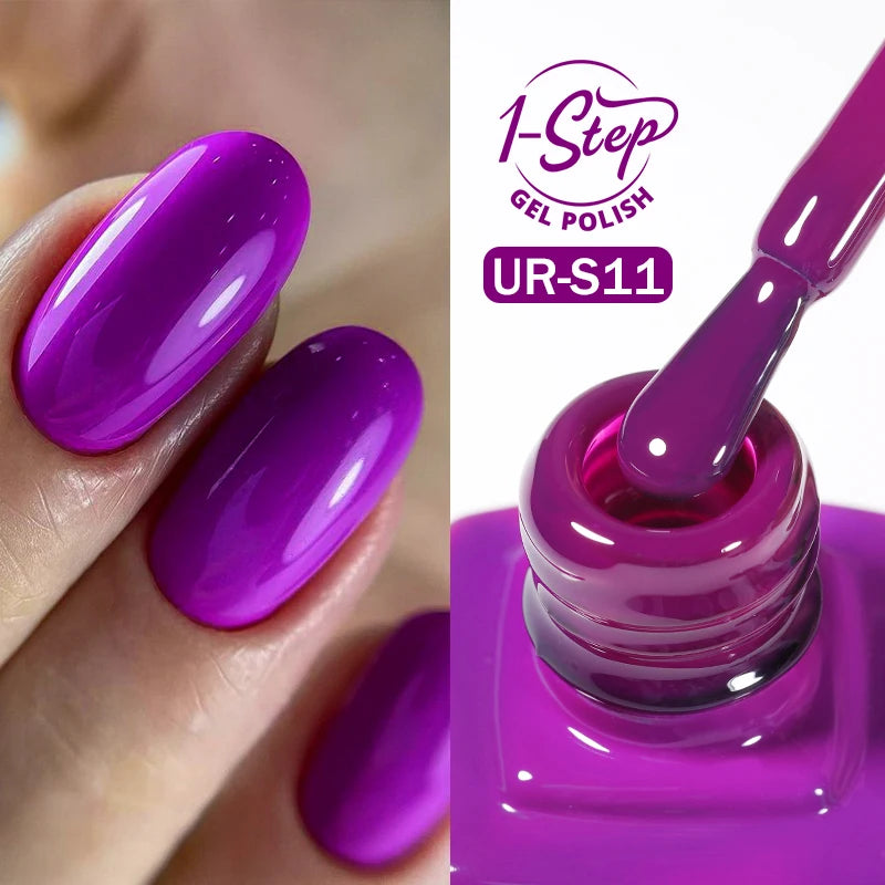 UR SUGAR 1-step Gel Polish 12ML Glitter Nail Spring Summer White Nude Pink Gel Nail Polish 3 IN 1 No Need Base Gel and Top Coat