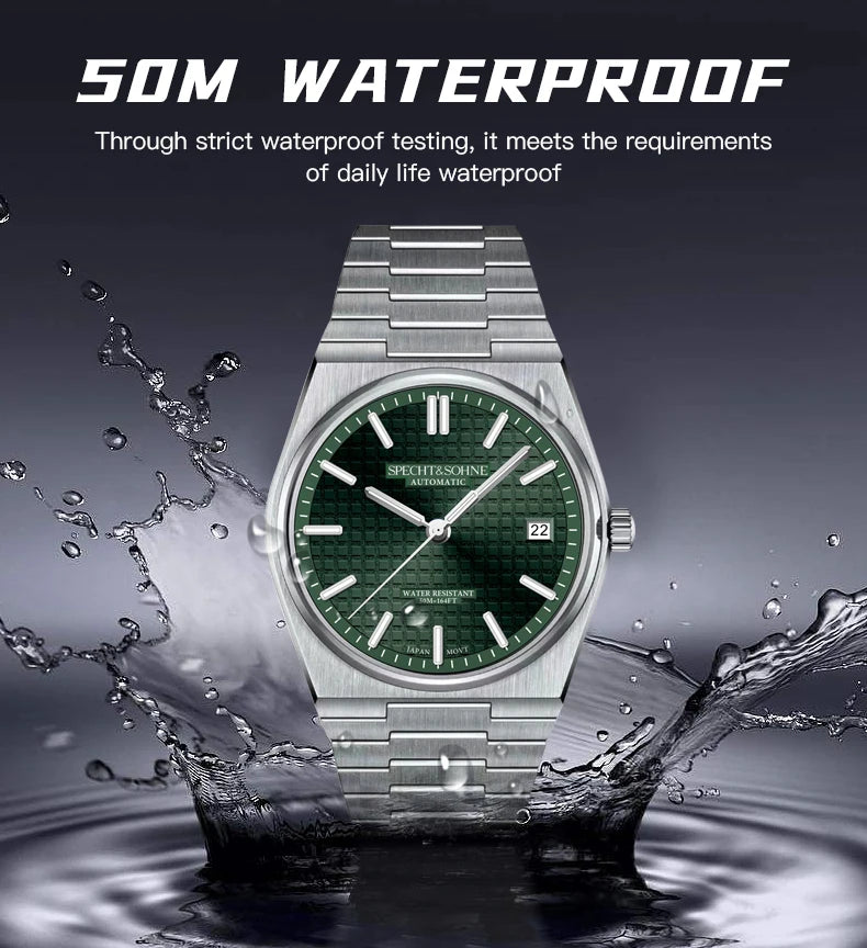Specht&Sohne New Arrivals Men's Watch Miyota 8215 Automatic Mechanical Watches Stainless Steel 50M Waterproof Relogio Masculino