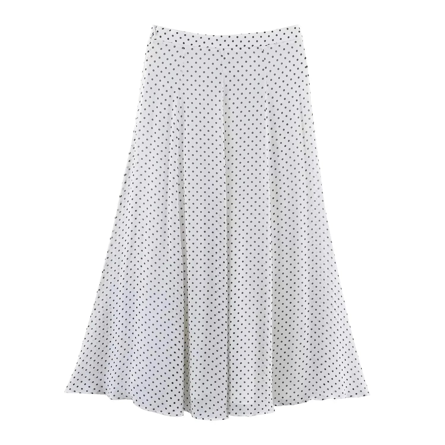 KONDALA Elegant Polka Dot Skirt Set Women's Summer Holidays Beach Casual Set Bow Collar Shirt, Midi Skirt 2026 Trendy Skirt Set