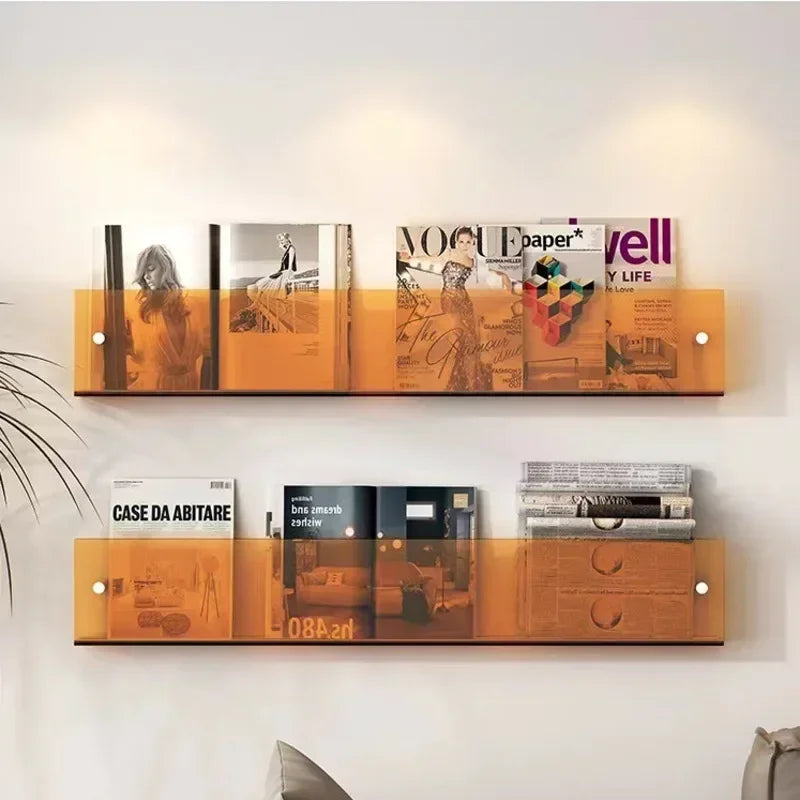 Children's Book Shelves Creative Acrylic Storage Rack Wall Mounted Picture Book Holder Magazine Display Shelf New Arrivals