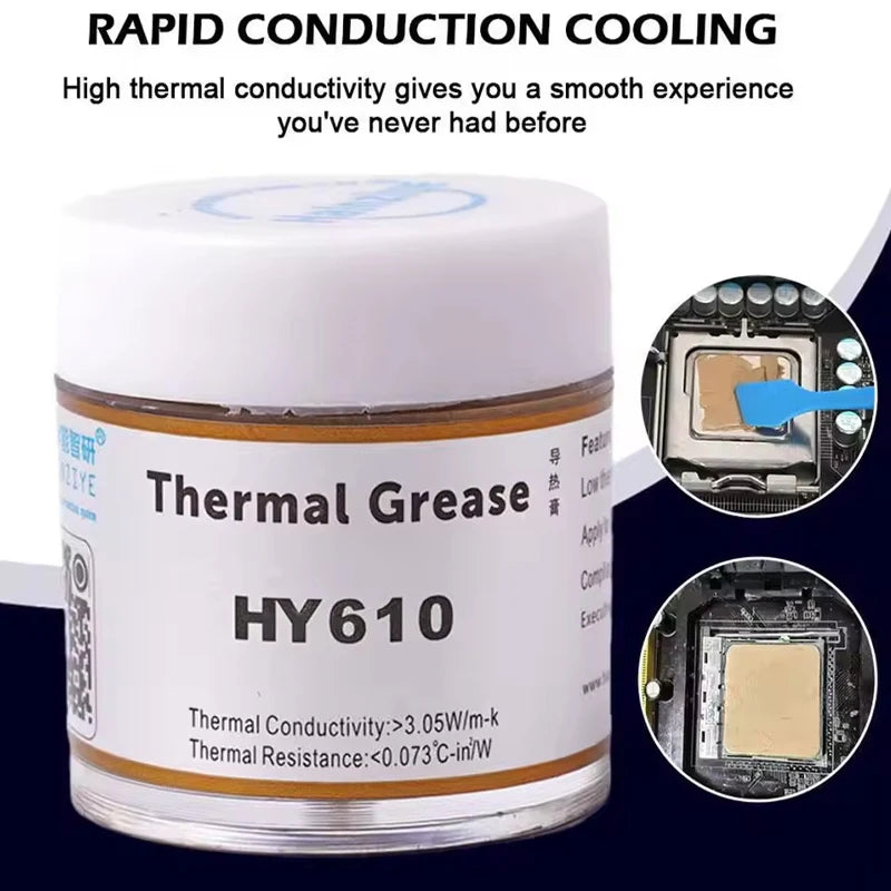 25g HY610 Silicone Thermal Paste Heat Transfer Grease Heat Sink CPU GPU Chipset Notebook PC Cooling Cream 3.05W/m-kv