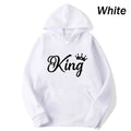 Women And Men Couple Hoodies Long Sleeved Hoodies King And Queen Printed Lover Hooded Sweatershirt Couple Hoodies