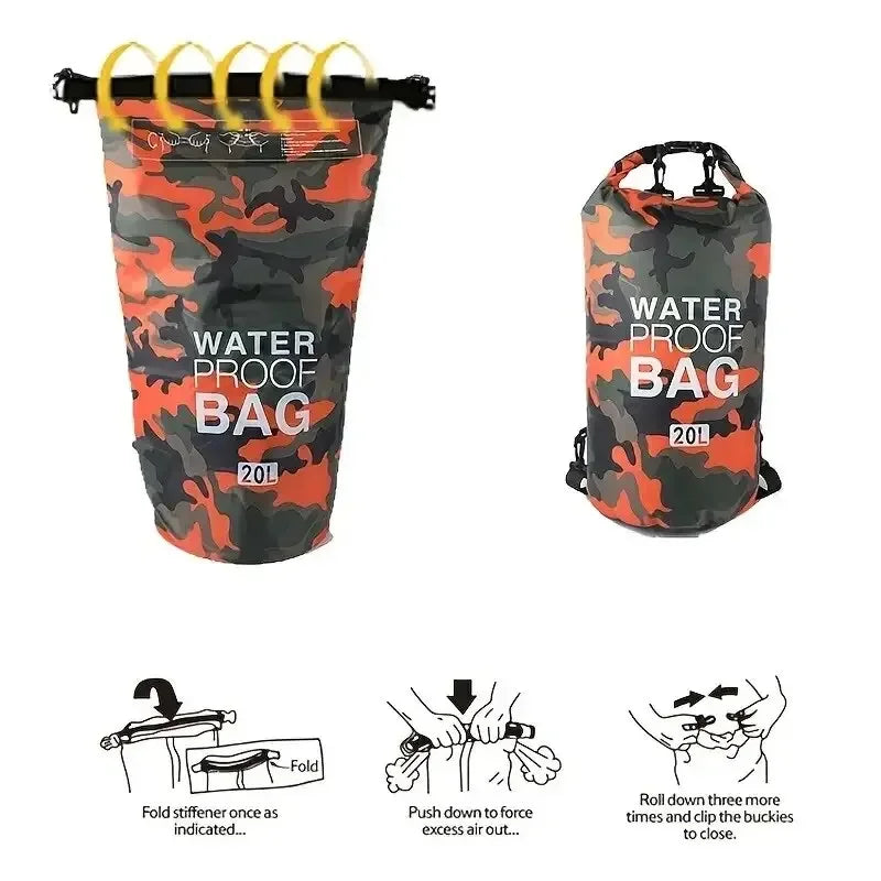 Lightweight Camouflage Waterproof Bag for Kayaking, Surfing, Rafting, and Camping - Keep Your Gear Dry and Protected