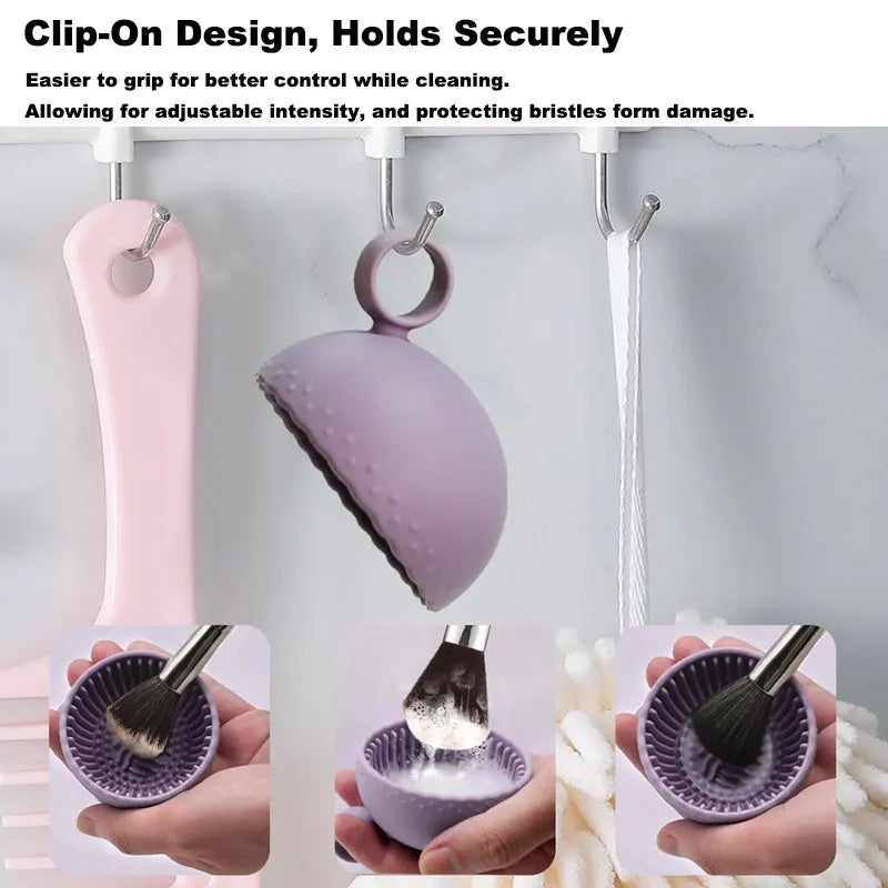 Silicone Makeup Brush Cleaner Bowl for Powder Puff Cosmetic Eyeshadow Makeup Brush Soft Silicone Folding Beauty Tools