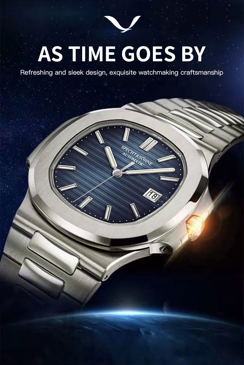 New Arrivals Specht & Söhne Mens Watches Classic Watch Automatic Watch Rose Gold Stainless Steel Relogio Masculino Waterproof
