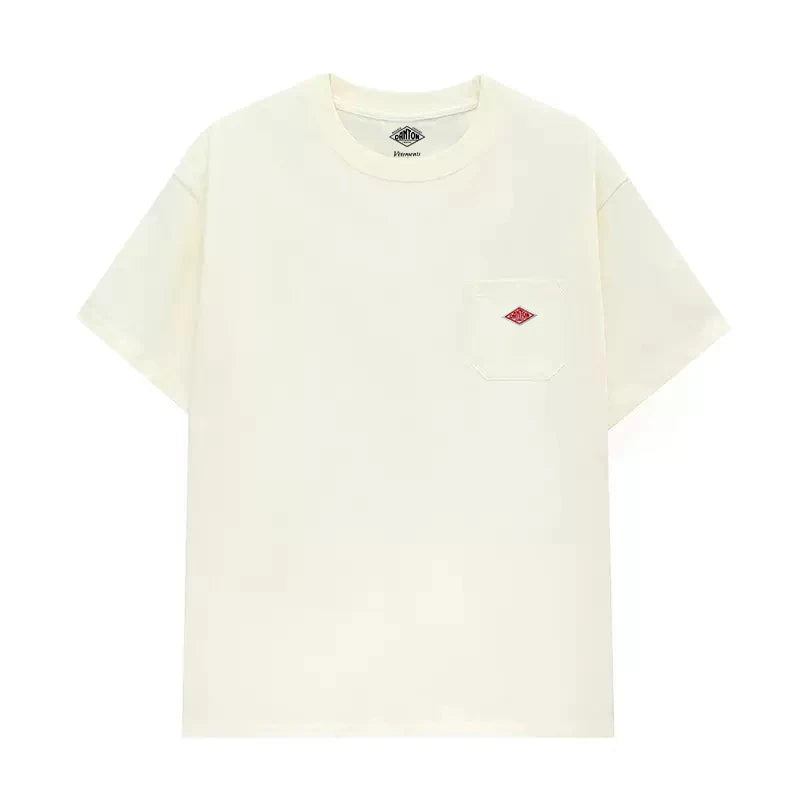 2025 Spring Summer Hot sales Fashion Men Women Pure Cotton Small Icon Embroidery T-Shirt Short Sleeve Tees Simple Solid Pocket