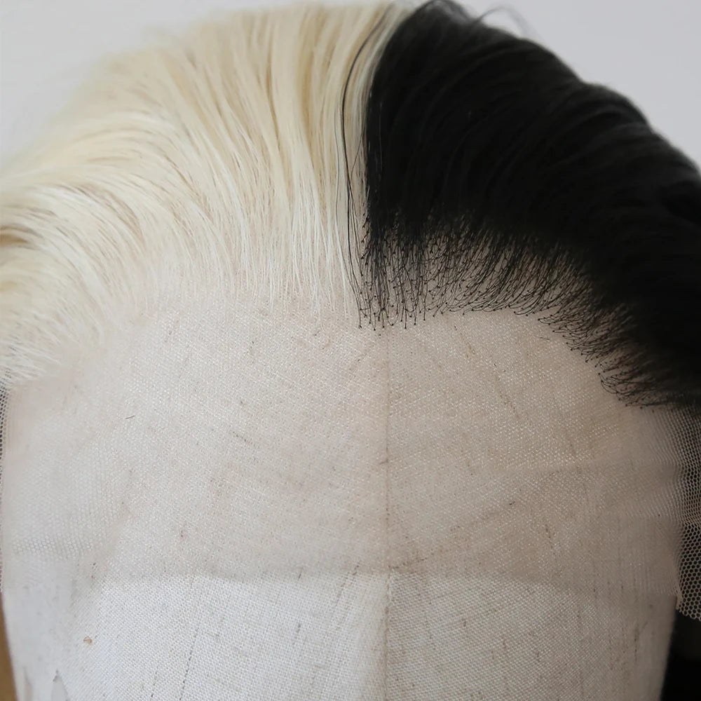 613 Blonde Straight Lace Front Human Hair Wigs Oreo Colored Wig Straight Half Blonde and Half Black Human Hair  Wigs For Women