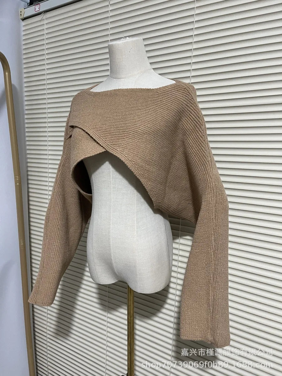 Autumn Fashion Knitted Pullover Elegant O Neck Sweater Women New Casual Solid Color Loose Long Sleeve Hem Irregular Women Top