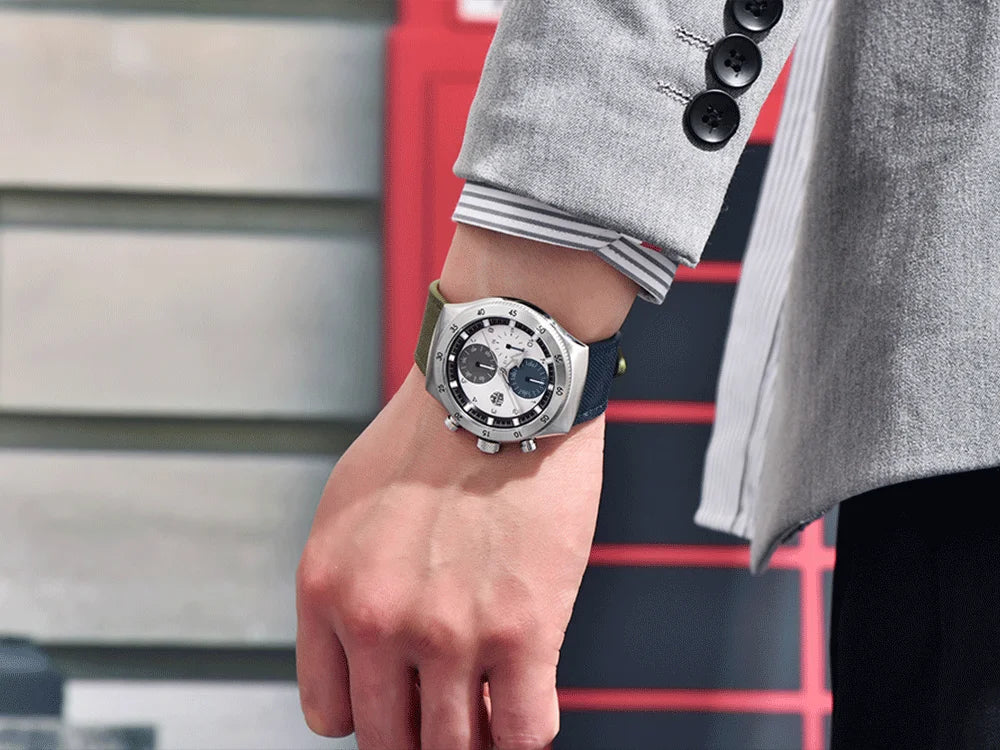 2026 new men's casual quartz watch top luxury sapphire TMI VD55 nylon men's chronograph waterproof sports men's watch luminous